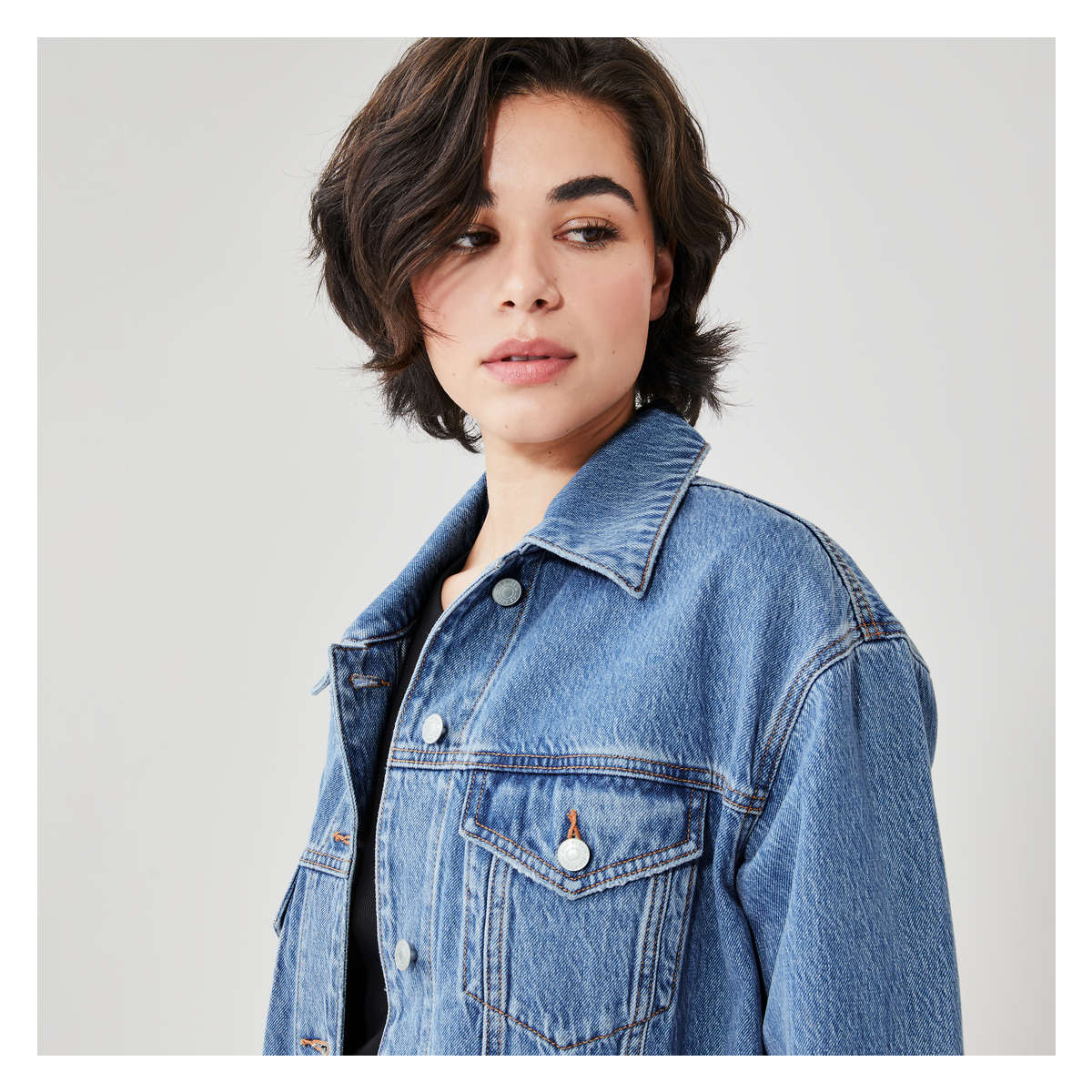 Essential Denim Jacket in Medium Wash from Joe Fresh